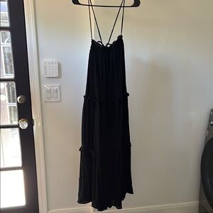 Vici black tiered maxi dress- small